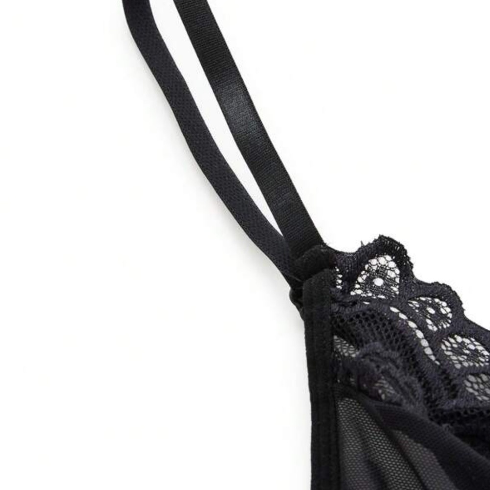 Black Lace Mesh Teddy - Picture 13 of 16